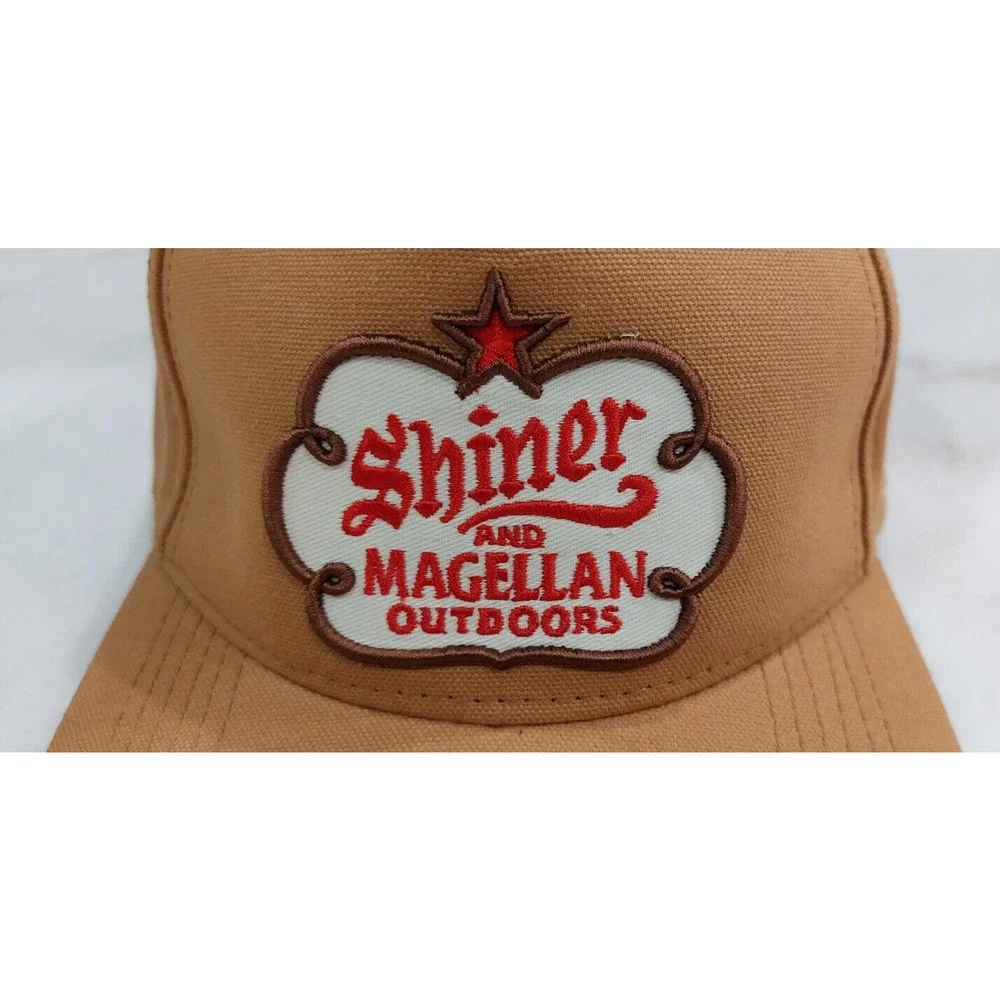 Magellan Outdoors and Shiner Bock Adjustable Hat Baseball Cap Brown Canvas‎